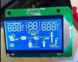 Wholesale 3.3V Custom 7 Segment LCD Display HTN Blue Negative White Characters 12 O'Clock Viewing from china suppliers