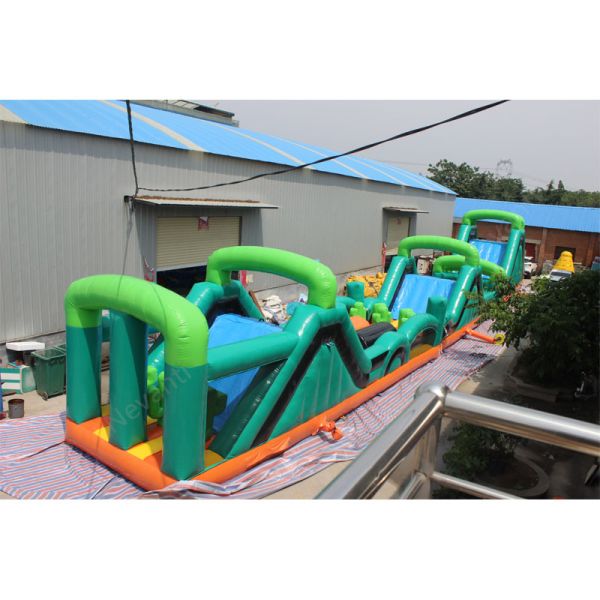 Customized Color Inflatable Obstacle Course White Bounce House Game for Unisex Party