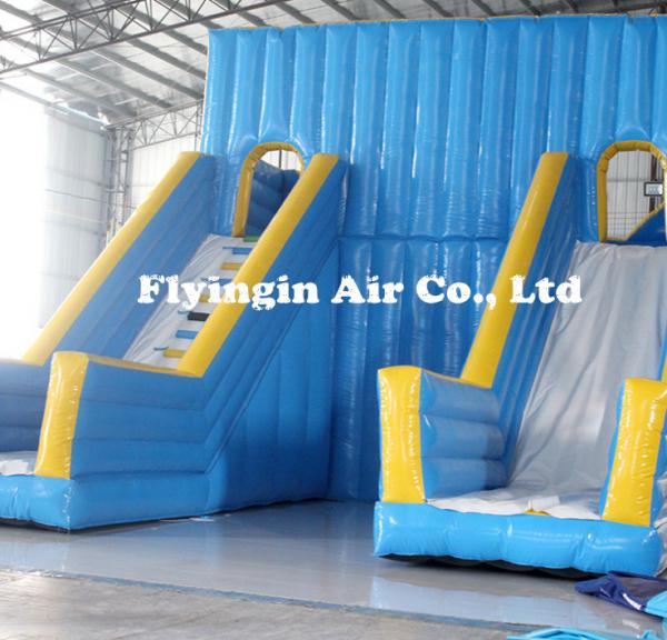 Quality Big Pvc Inflatable Double Water Slide with Blower for Outdoor Game for sale