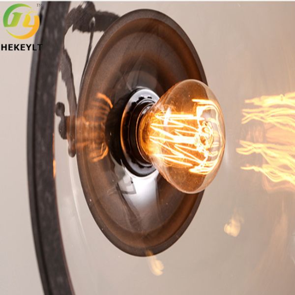 E26 Bulb Base Metal And Glass Nordic Style Clear Pendant Light