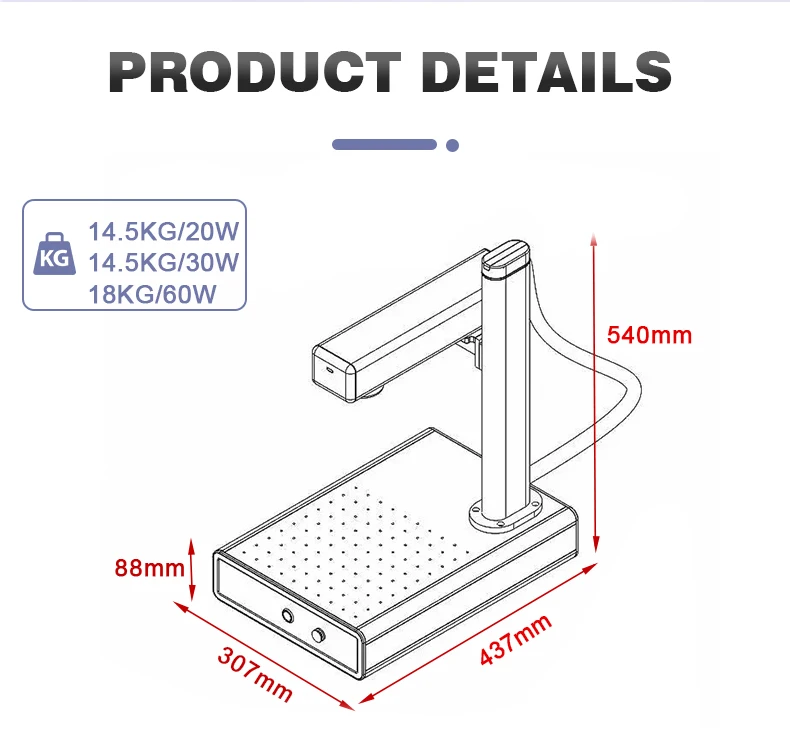 Mini 20W 30W 60W JPT MOPA Laser Marking Machine