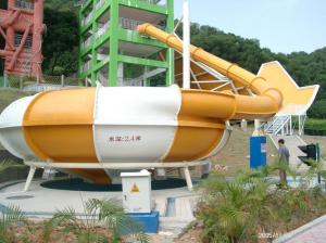 China Aqua Park Equipment Fiberglass Water Slides , 19m Height Waterpark Super Bowl For 2 People on sale