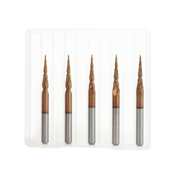 High Quality Low Price 3mm 1/8 Inch Carbide End Mill Cnc Tapper Square Freza Bits Cnc Router Conical Cutting Bits