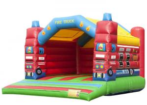 China Fire Truck Inflatable Blow Up Jump House , Indoor Inflatable Bouncer 6.5 * 5.2 * 4.5m on sale
