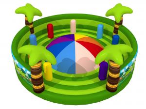 China Round Shape Interesting Outdoor Inflatable Sports Games Forest Painting Mountain With Fence Walls on sale