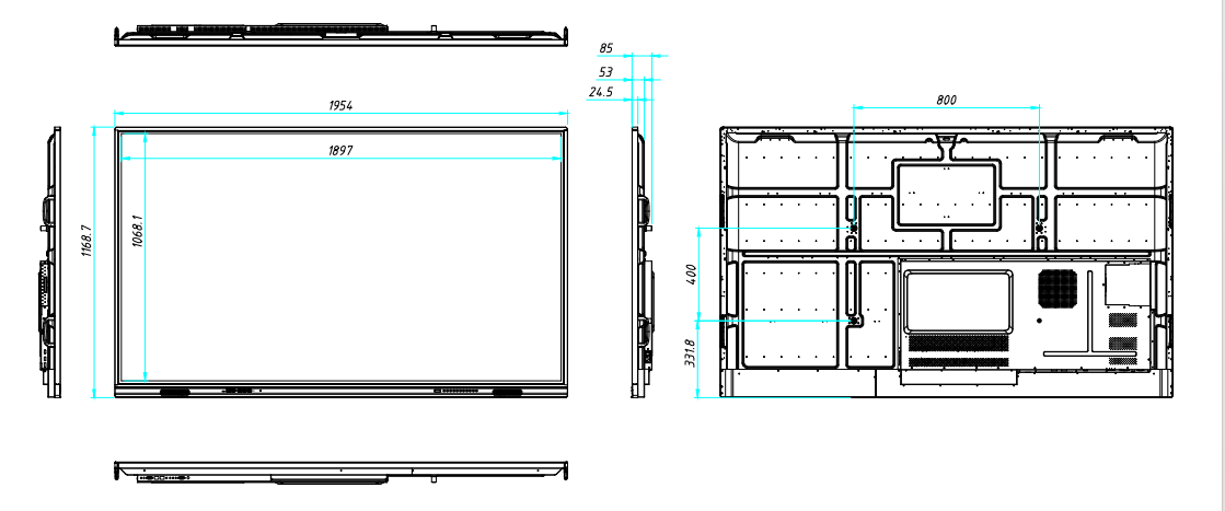 86 Inch All In One Interactive Whiteboard with Android 14 and Wireless Projection for Education and Meetings