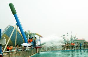 Wholesale 12.5m Height Cannon Ball Fiberglass Water Slides 180 Riders / H Capacity , 25m*7m Floor Space from china suppliers