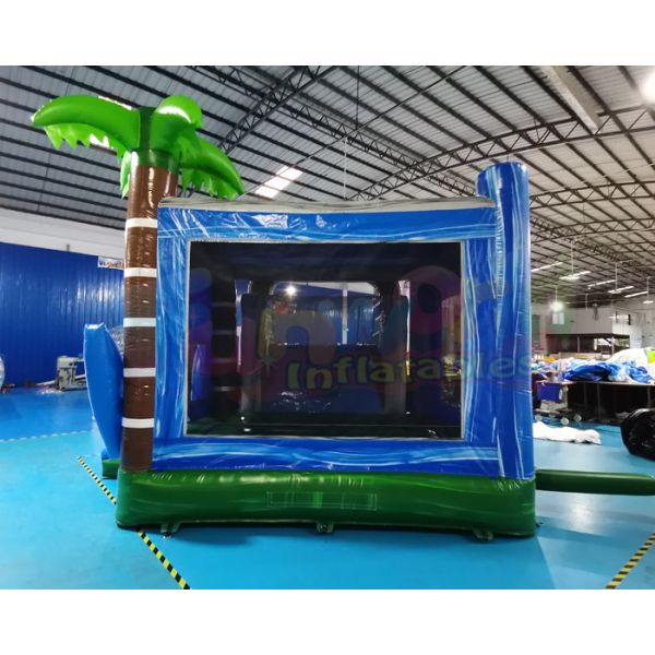 Palm Tree Jumping Inflatable Bouncer Slide For Backyard