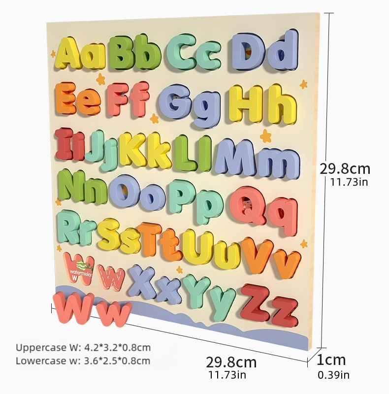 Montessori Children Letter Wood 3d Jigsaw Puzzles Board Games Preschool Diy Educational Learning Wooden Toys for Kids Boys Girls