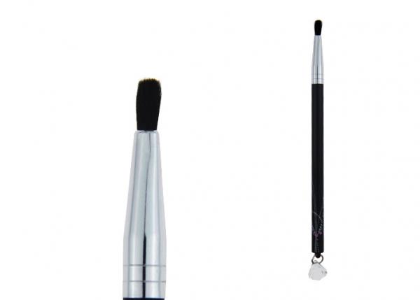 Quality Deep Black Plastic Handle Lipstick And Lip Liner With Goat Hair / Aluminum Ferrule for sale