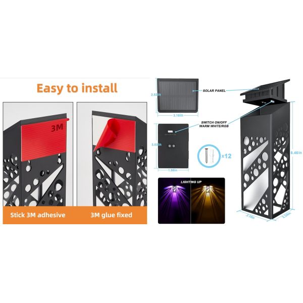 Decorative unique light effect solar garden lights for fence garden ambient light