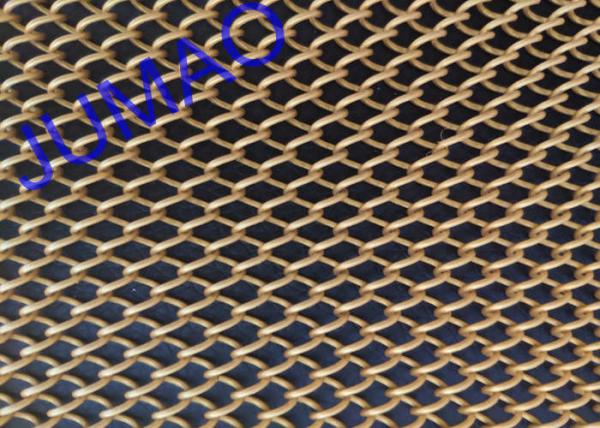 Quality Brass Folded Metal Mesh Curtains Dramatic Spaces With 1.2 Mm Diameter Wire for sale