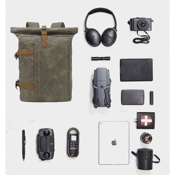 Colefa Versatile Top-rated Daypack Ergonomic Comfortable Rucksack Bags Practical High-capacity Durable Waxed Canvas Backpack