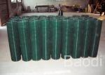 Square Grid Green Garden Fencing Roll , PVC Coated Chicken Wire Fence 30 M