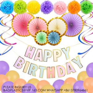 Wholesale Paper Birthday Banner Tissue Paper Honeycomb Pom Pom Happy Birthday Party Decorations from china suppliers