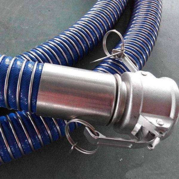 Flexible Composite Cargo Hose Coupling Assembly Blue Chemical Oil Resistant