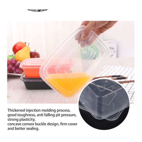 Leak Proof Plastic Food Storage Boxes Disposable Take Away Packaging
