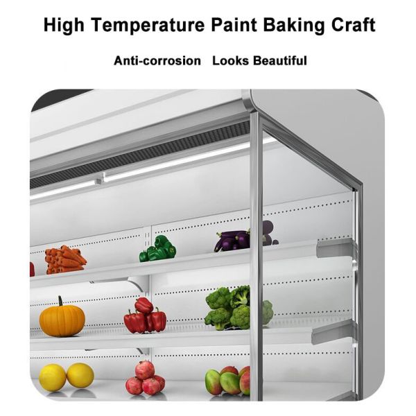 Vegetable Open Air Chiller Multideck Juice Fruit Mall Refrigerator