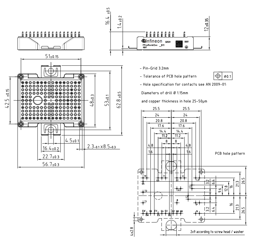 FPS0R12W2T7 1200V 2-in-1 IGBT Module Trench Field Stop Technology Low VCEsat Fast Recovery Diode Integrated NTC High Isolation Low Inductance Rugged