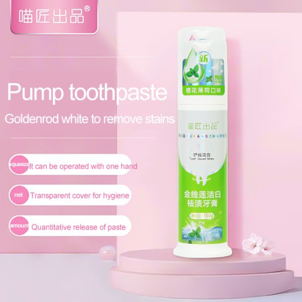 Private Label NatureTeeth Whitening Foam Toothpaste with Mint Flavor Herbal Ingredients
