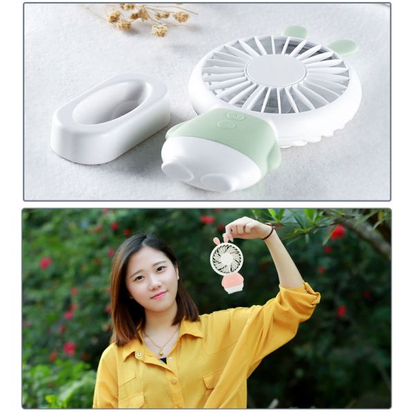 Linglong Rabbit fan usb rechargeable promotional plastic hand held fan