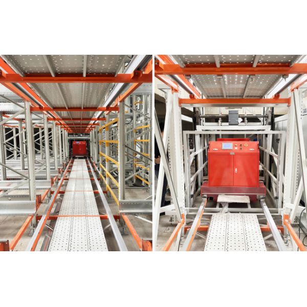 Two Way Radio Shuttle Cart And Carrier ASRS Automatic Storage And Retrieval System Pallet Runner Rack System