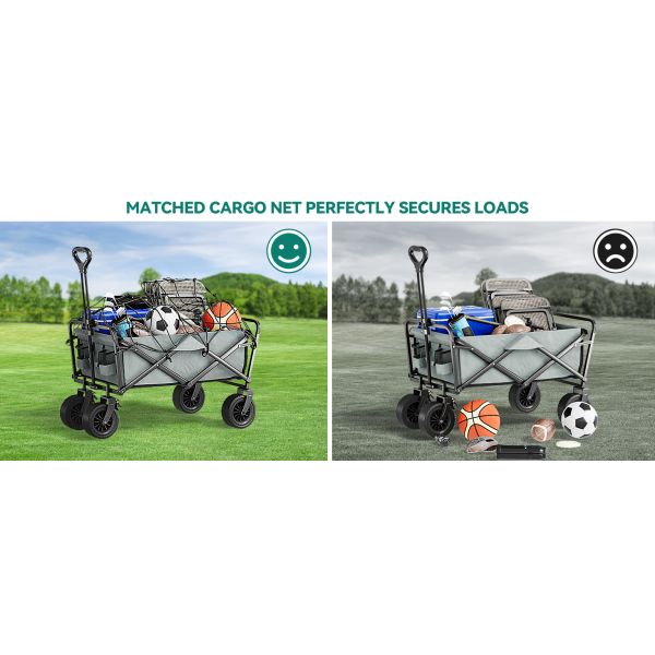 Folding Garden Cart’S Telescoping Adjustable Handle Locks And Extends Allows Effortless Transport