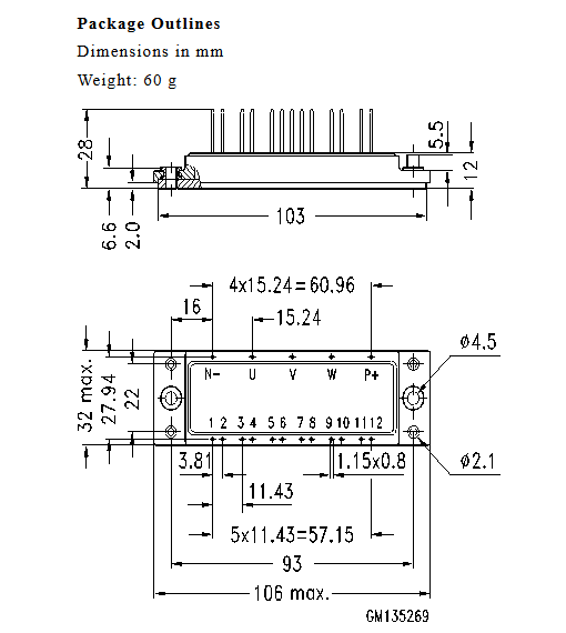 BSM10GD120DN2E3224 1200V 10A IGBT Module Low VCE(sat) 1.7V Integrated Driver IC High Short Circuit Capability Compact DIP Package For Motor Drives and
