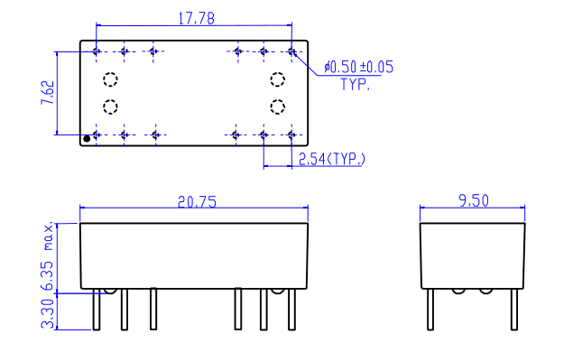 20PMT04B Single 20PMT05B 10/100Base-TX PH163003B Transformer PT163031B