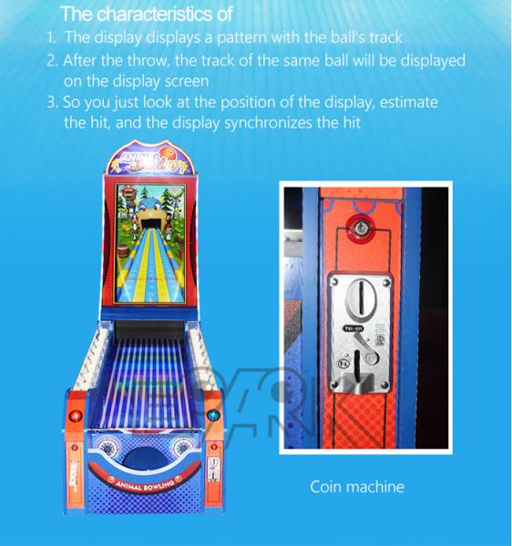 Indoor playground kids mini bowling ball game wooden material arcade lottery game machine