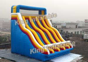Wholesale Blue 2 Lanes 2 Climbs Inflatable Water Slide For Water Sport PVC 8*7m from china suppliers