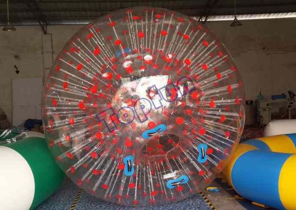 Plato PVC Red Dot Body Zorb Ball With Safe Handles For Personal Party