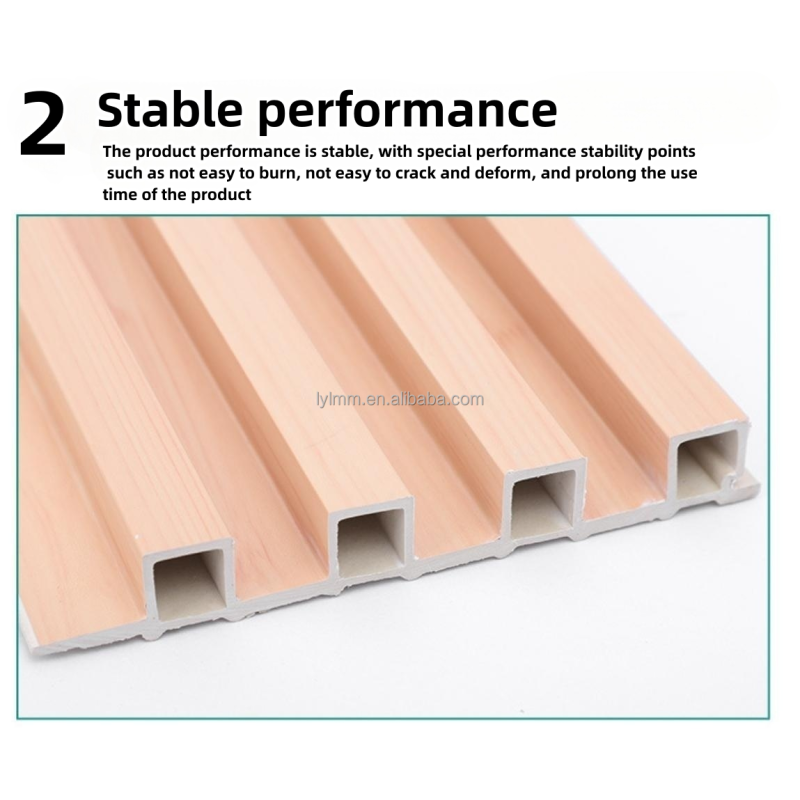 Stripes Plaid Pvc Fluted Wall Panel Wpc Plastic Cladding Sheets 2.9m