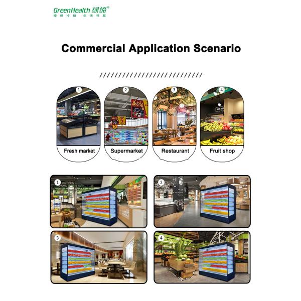 Supermarket Fridge Multi Deck Open Chiller for Display Fruit Vegetable