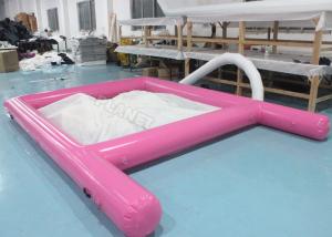 China Pink 0.6mm PVC Tarpaulin Inflatable Sea Pool Fire Resistant With Net on sale