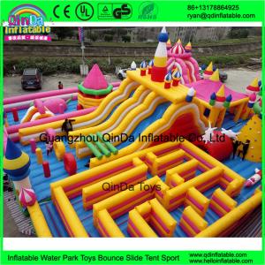 Funny inflatable Circus amusement park,Giant inflatable clown fun city,Inflatable bouncer castle with slides