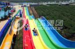 Stainless Steel Fiberglass Water Slides With Rainbow Color For Kids / Adults in
