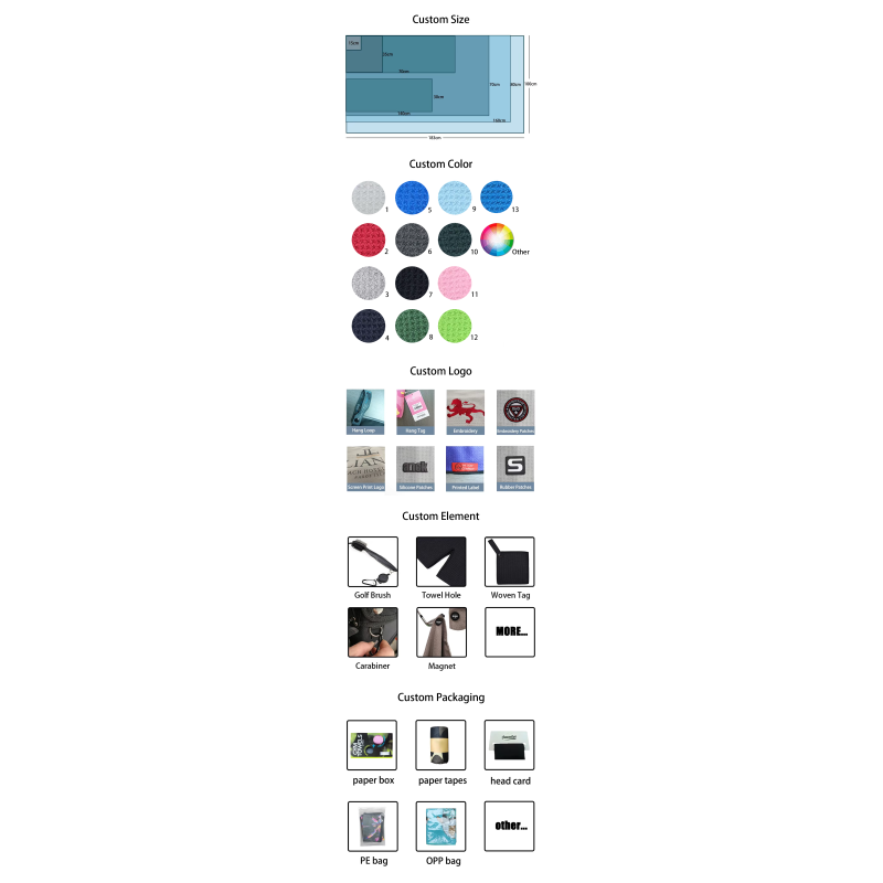 Square Microfiber Waffle Golf Hand Towel For Superior Performance