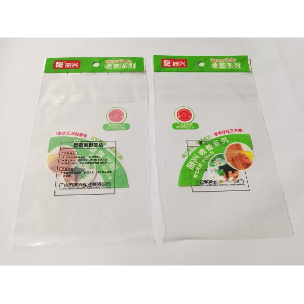 Upper Open 70microns Plastic Header Bag customized logo Wtih Sealing