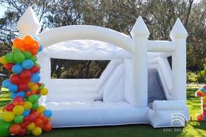China White Inflatable Bouncer Adult Wedding Party Bouncing Castle Kids Bounce Jump House Combo With Slide on sale