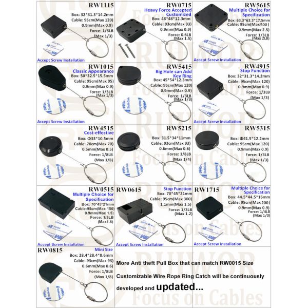 RW5315 Round Security Display Tether Plus Wire Rope Ring Catch