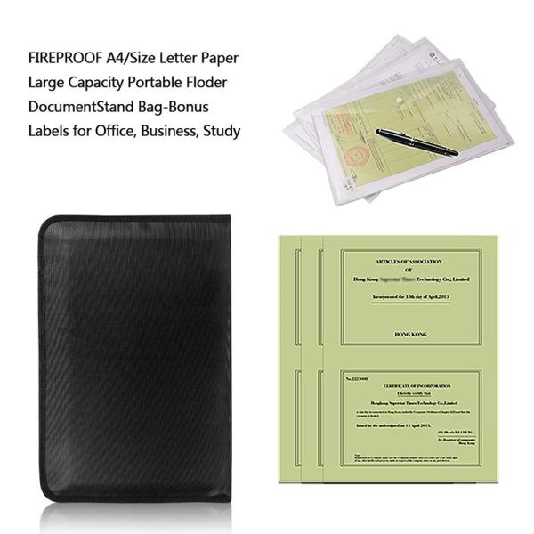 Heat Resistant Fireproof Document Folder With 13 A4 Size Pockets