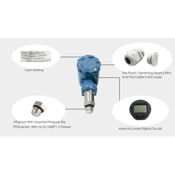 High Accuracy Flush Diaphragm Pressure Sensor Transmitter For Liquid Level Measurement
