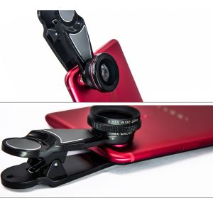 3 In 1 DSLR Camera Lens , Cell Phone Lens Macro Photo Camera Kit With Clip