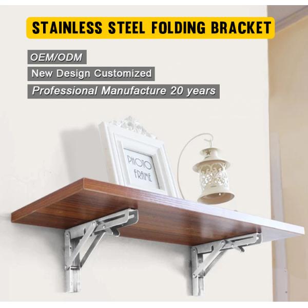Customized Space Saving Collapsible Shelf Bracket for Bench Table Fold