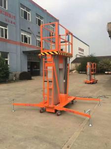 China 8m Double Mast Mobile Hydraulic Work Platform Lift Extensible Boom Platforms Orange on sale