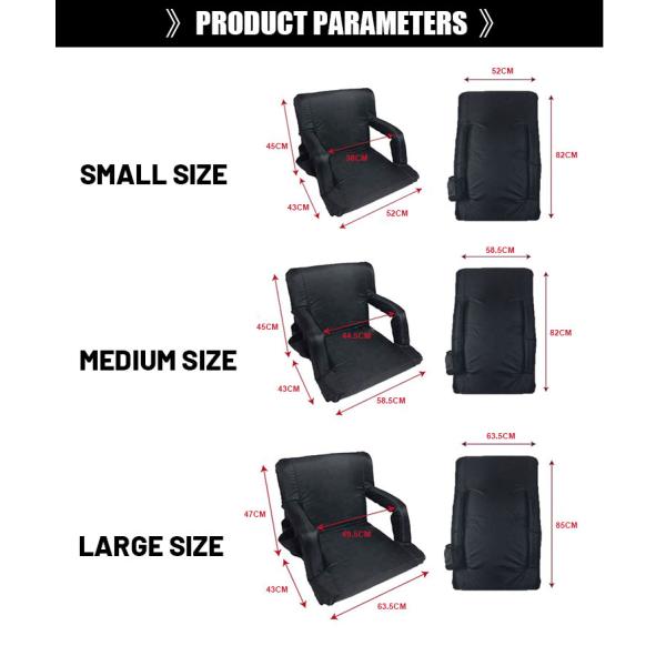 Heavy Duty Foldable Stadium Chairs With Arms Padded Bleacher Seats Custom