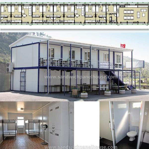 Two Story Modular Container Homes Students Accommodation Compact Size