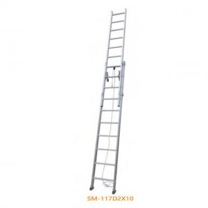 China Silver Aluminum Step Ladder Hot Aluminum Sliding Double Ladder on sale