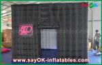 Inflatable Photo Studio 2 Doors Black Inflatable Photo Booth Waterproof With Led